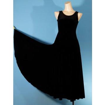 フラダンス ベルベット無地 ワンピースドレス ブラック 1267a |  | 04