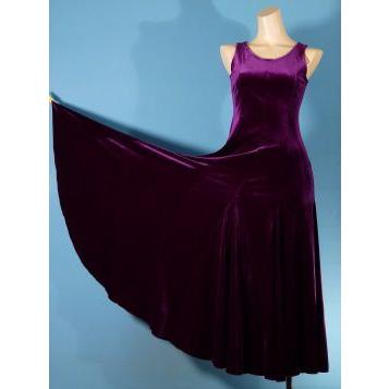 フラダンス ベルベット無地 ワンピースドレス パープル 1268a |  | 04