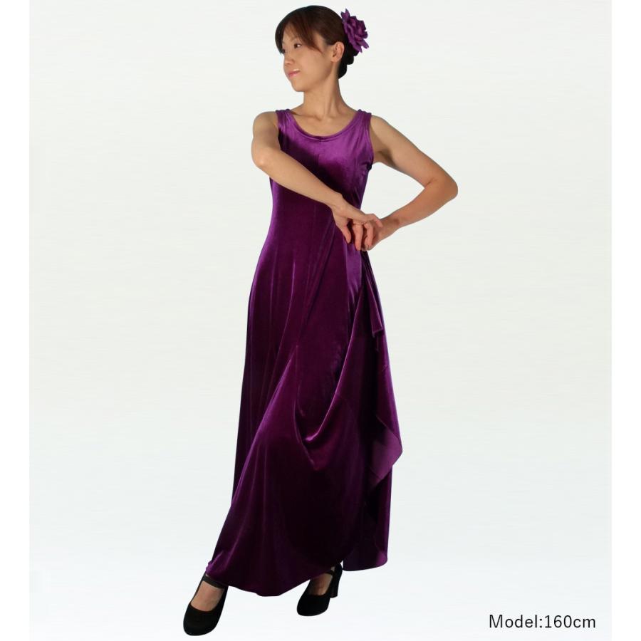 フラメンコ ベルベット ワンピース パープル フリーサイズ 1268b |  | 01