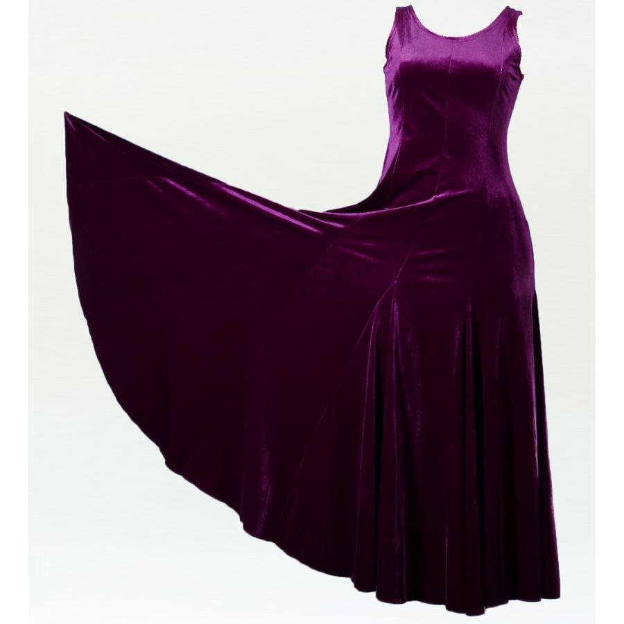 フラメンコ ベルベット ワンピース パープル フリーサイズ 1268b |  | 02