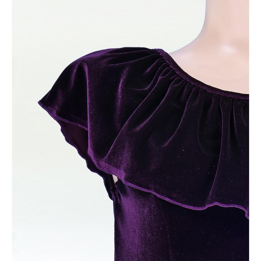 フラメンコ ベルベット フリル ブラウス パープル Mサイズ 1317bF |  | 03
