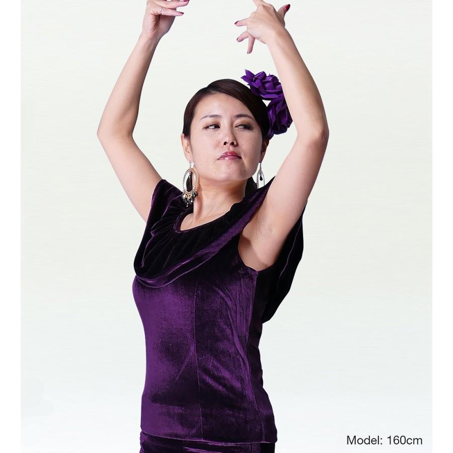 フラメンコ ベルベット フリル ブラウス パープル LLサイズ 1317bLL |  | 01