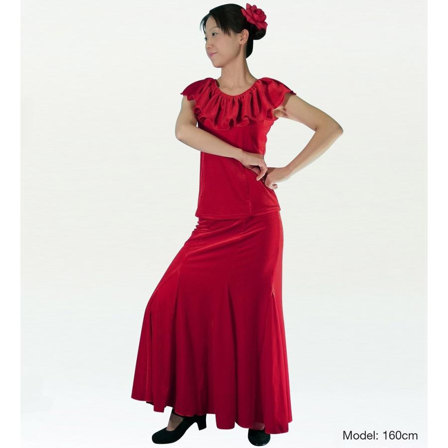 フラメンコ ベルベット マーメード ファルダ スカート レッド Mサイズ 1318bF |  | 01