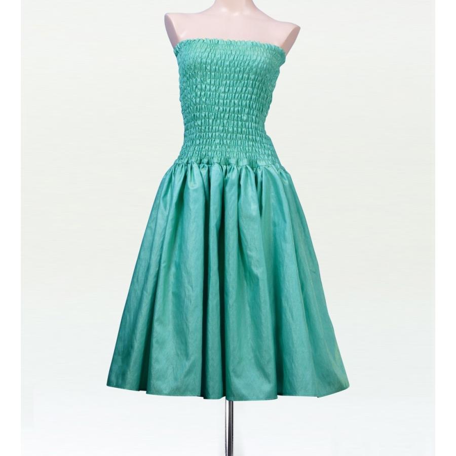 フラドレス シャンタン シャーリング ミディ丈 グリーン LLサイズ 1372gLL | 