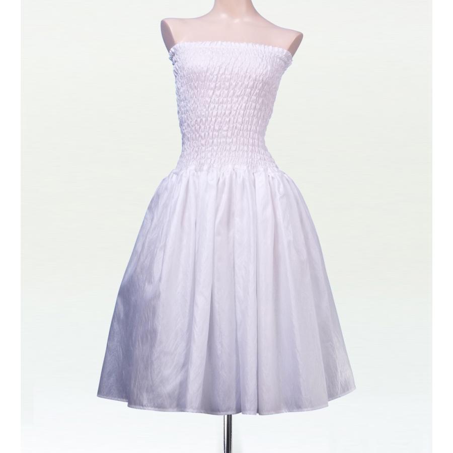 フラドレス シャンタン シャーリング ミディ丈 ホワイト LLサイズ 1372wLL | 