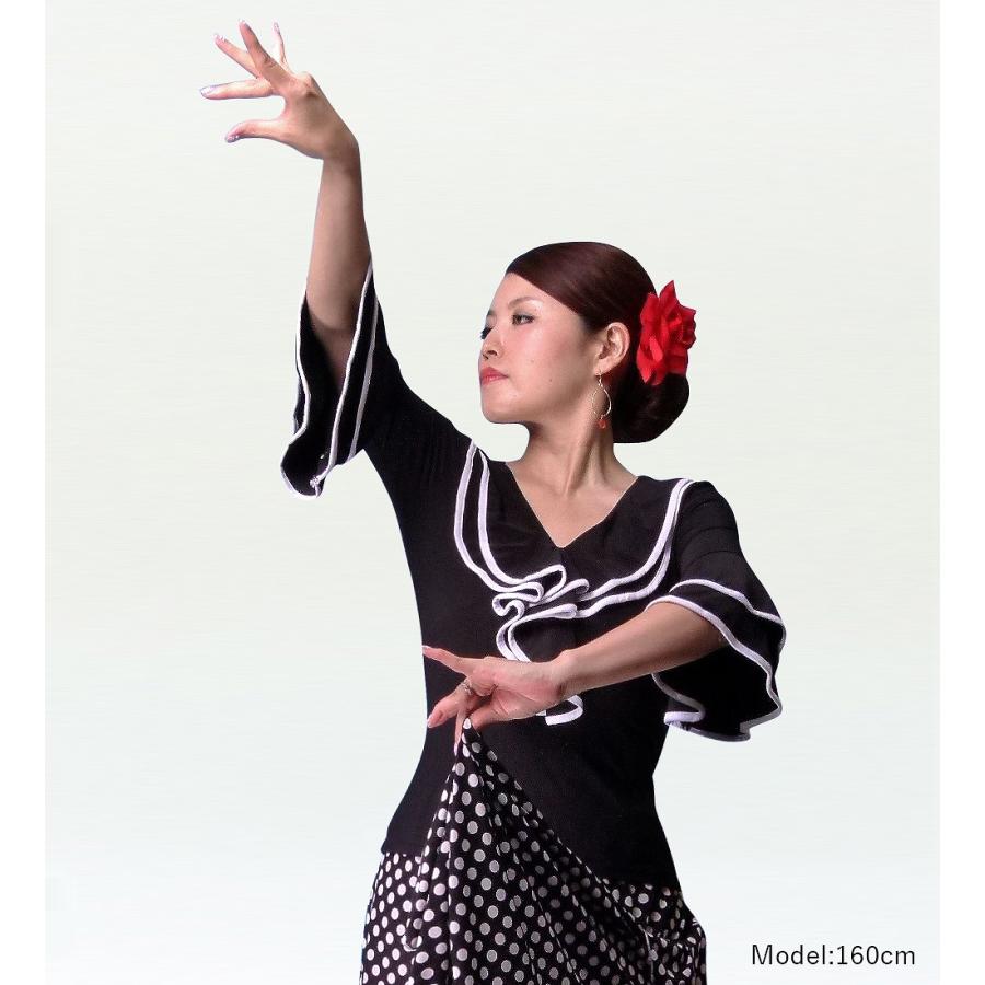 フラメンコ ブラウス ブラック ホワイトライン LLサイズ 141LL |  | 01