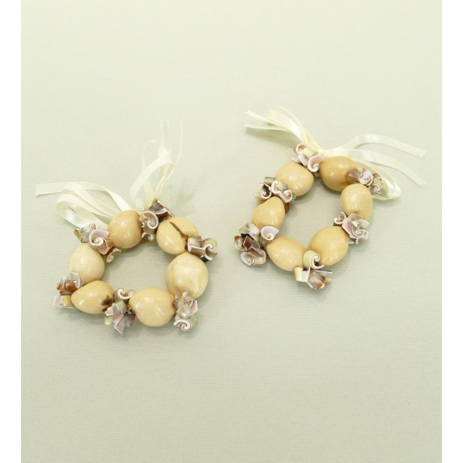 フラダンス ストロベリーシェル（マガキ貝）&ククイ ブレスレット 2点セット ナチュラル 1498n |  | 02