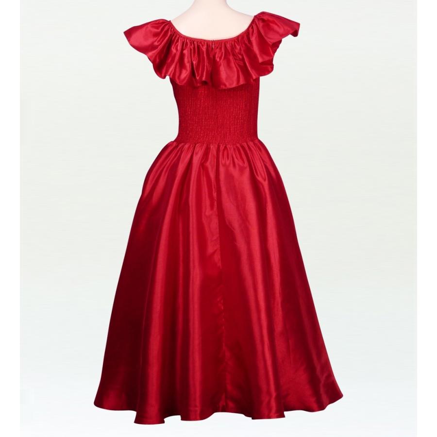 フラダンス ムームー ドレス シャンタン レッド M(F)サイズ 1531rF