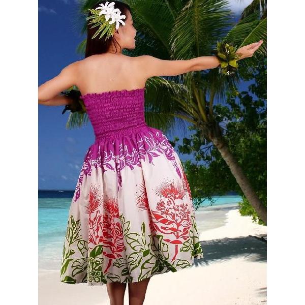 フラダンス ムームー フロントドレープミディ丈ドレス パープル Fサイズ 1595pF |  | 02