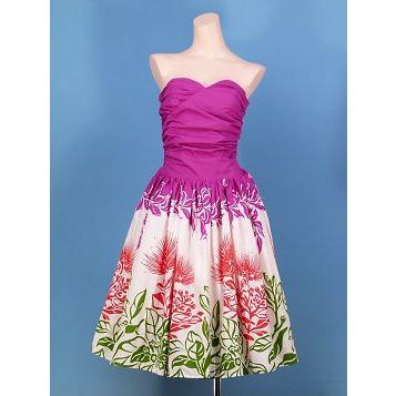 フラダンス ムームー フロントドレープミディ丈ドレス パープル Fサイズ 1595pF |  | 03