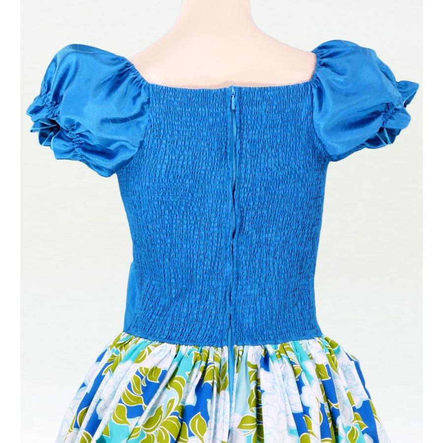 フラダンス ムームー パフスリーブ ロング丈 ドレス クリスタルシャインブルー Fサイズ 1626blF |  | 03