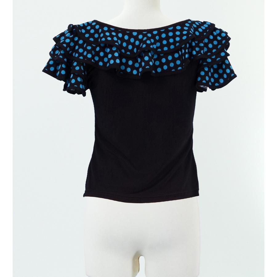 フラメンコ 水玉フリル ブラウス ブルー Fサイズ 1638blF |  | 02