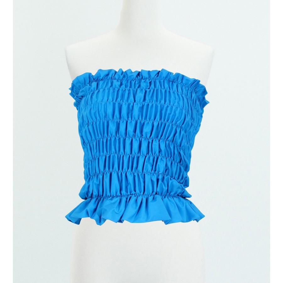 フラダンス シャーリングチューブトップ ブラウス ライトブルー 1663bl |  | 02