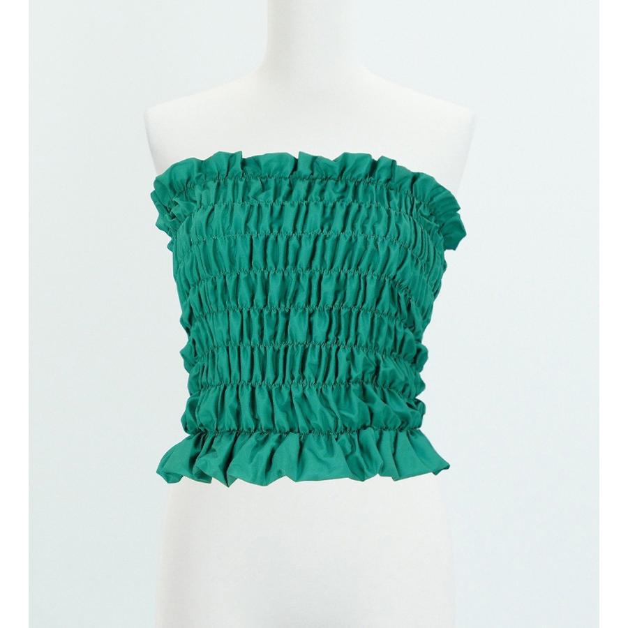 フラダンス シャーリングチューブトップ ブラウス グリーン 1663g |  | 02