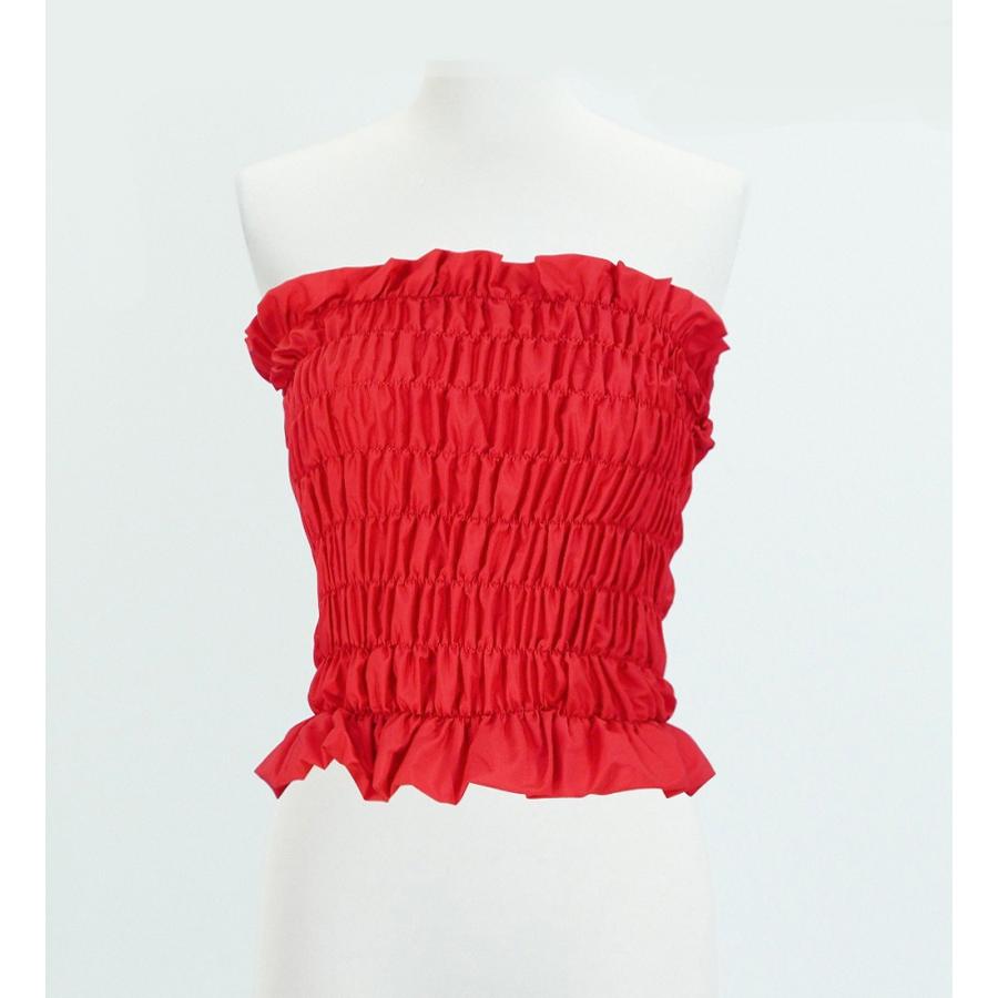 フラダンス シャーリングチューブトップ ブラウス レッド 1663r |  | 02