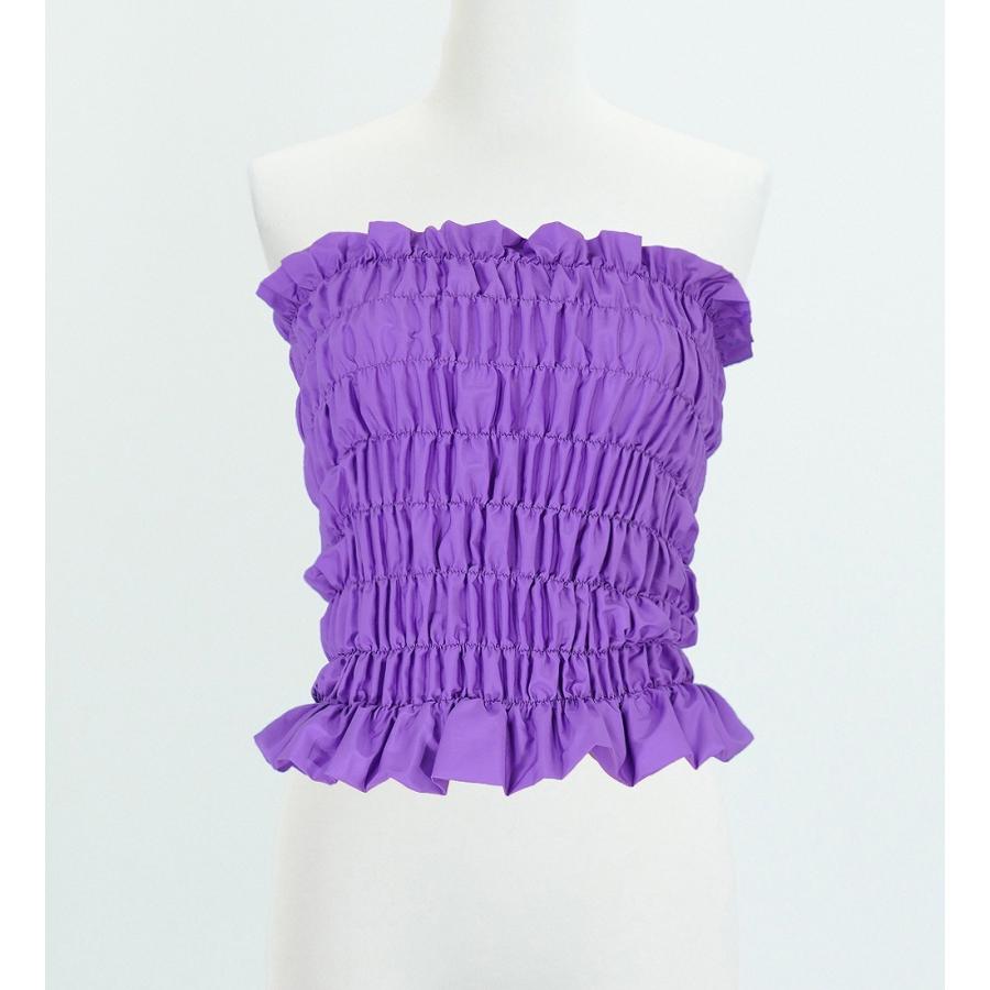 フラダンス シャーリングチューブトップ ブラウス パープル 1663v |  | 02