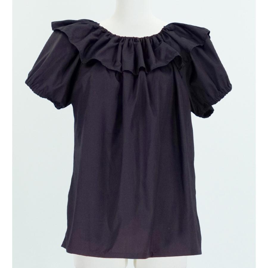 フラダンス フリル ブラウス ブラック 1664b | 