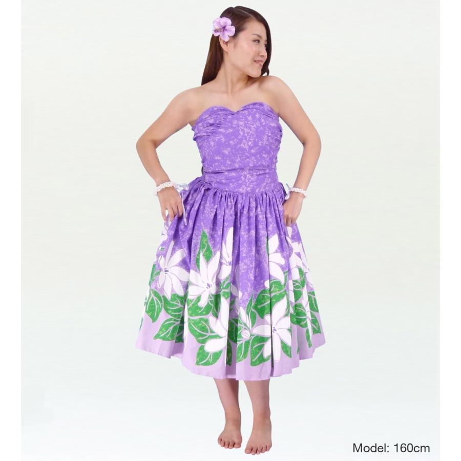 フラダンス ムームー フロントドレープミディ丈ドレス パープル Fサイズ 1757pF |  | 01