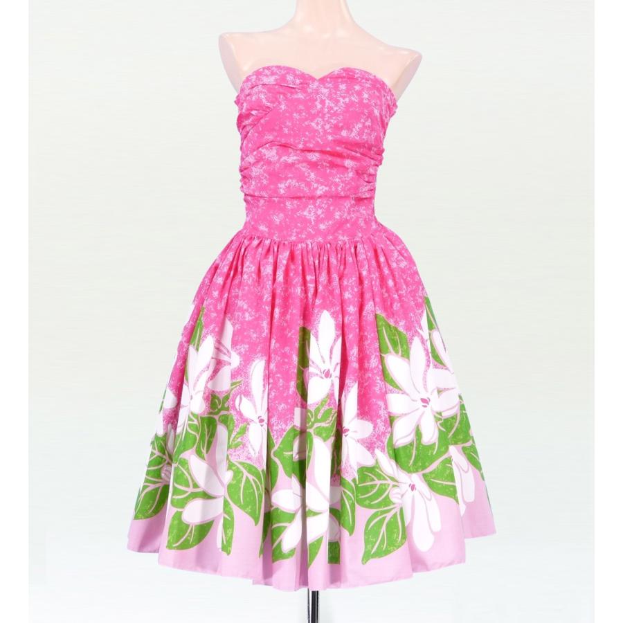 フラダンス ムームー フロントドレープミディ丈ドレス ピンク LLサイズ 1757piLL | 