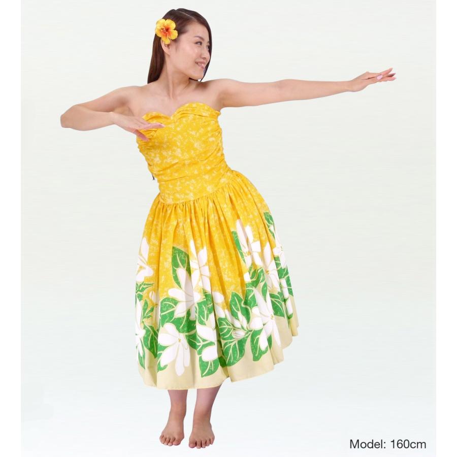 フラダンス ムームー フロントドレープミディ丈ドレス イエロー Fサイズ 1757yF |  | 01