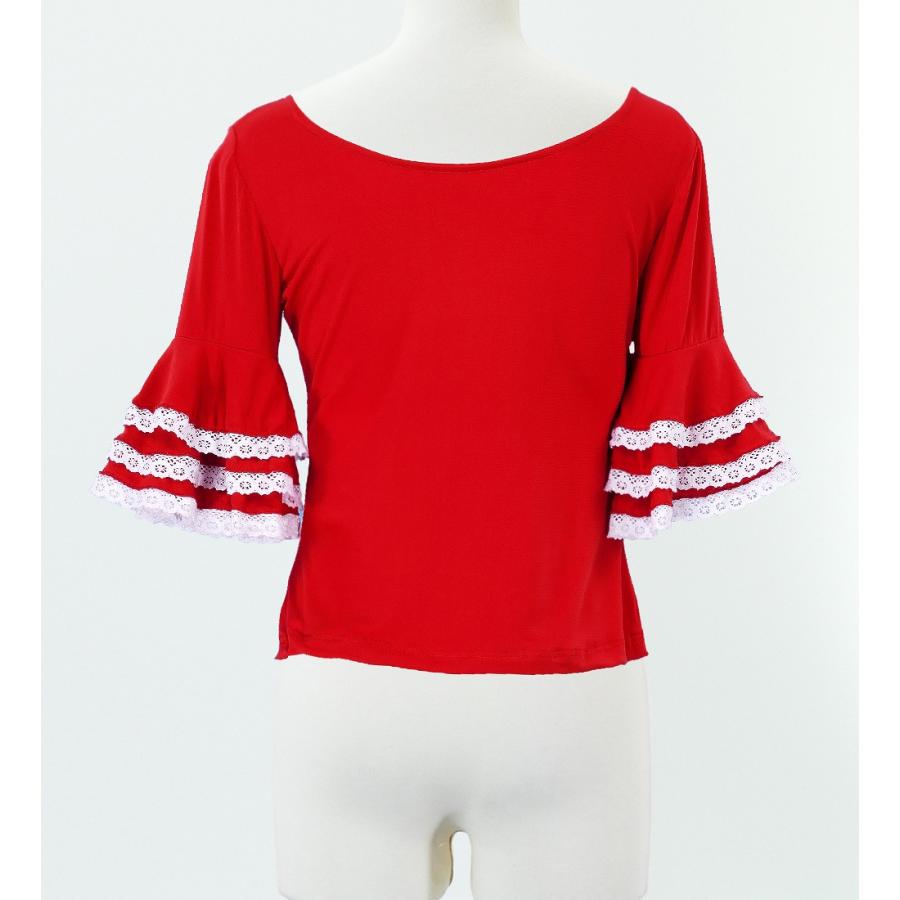フラメンコ 3段レースフリル ブラウス レッド フリーサイズ 1781rF |  | 02