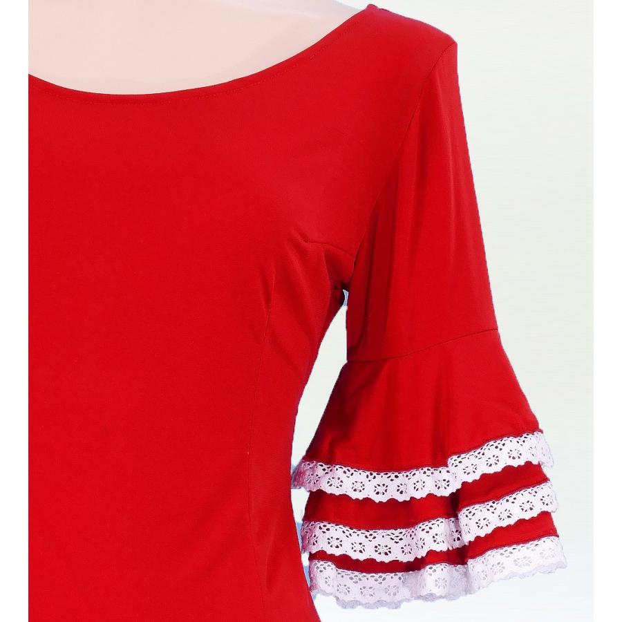 フラメンコ 3段レースフリル ブラウス レッド フリーサイズ 1781rF |  | 03