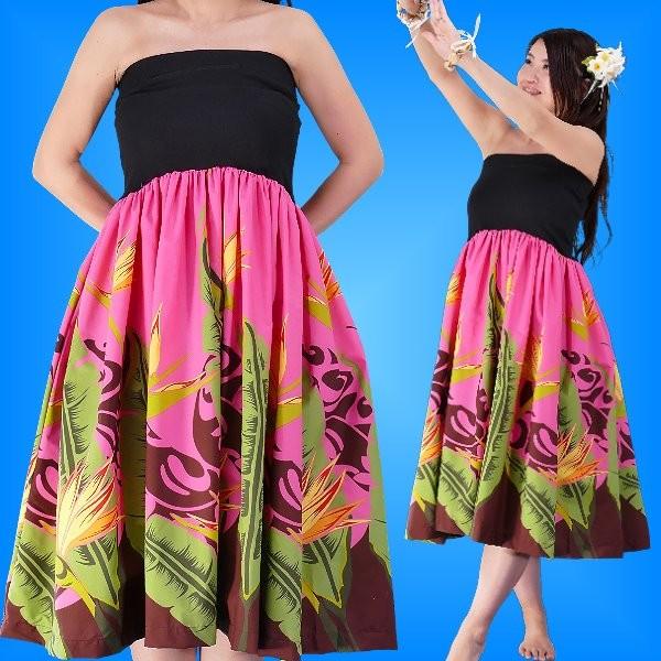 フラダンス チューブトップドレス ピンク Fサイズ 1817piF | 