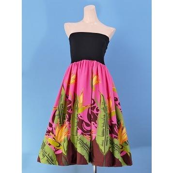 【フラダンス衣装】ピンク Lahaina ワンピース ドレス 青 チューブトップ フラダンス衣装】ピンク Lahaina ワンピース ドレス 青 チューブ