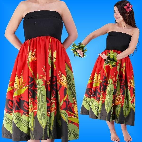 フラダンス チューブトップドレス レッド LLサイズ 1817rLL | 