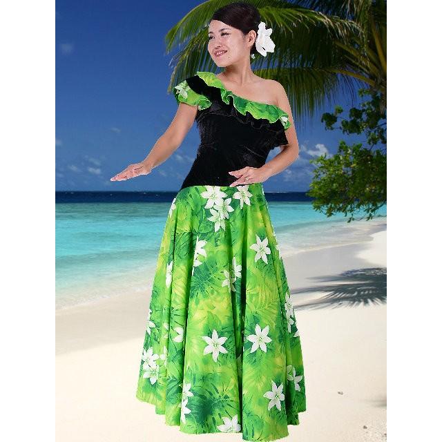 【新品未使用】切り替えフラダンス用ドレス ワンショルダー フラダンス ワンショルダー ベルベット斜め切り替え ドレス