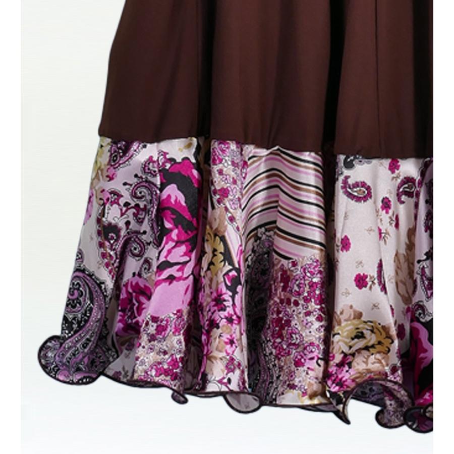 フラメンコ ローズ＆ペイズリーフリル ファルダスカート ブラウン フリーサイズ 1900br |  | 04