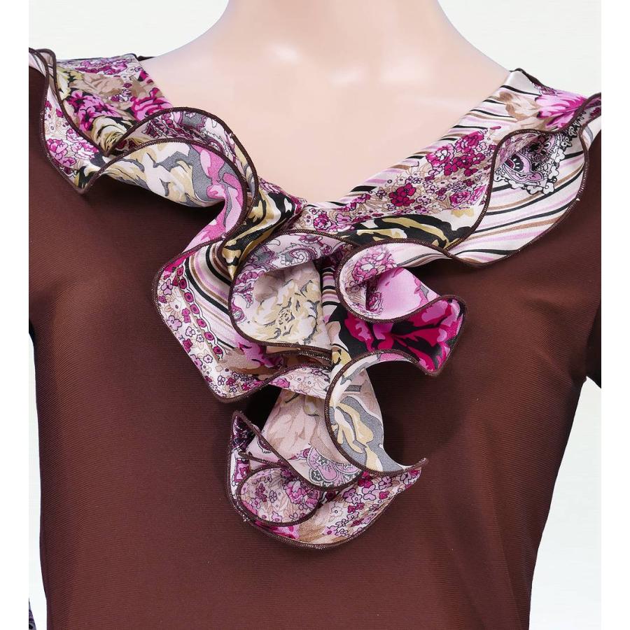 フラメンコ ローズ＆ペイズリーフリル ブラウス ブラウン フリーサイズ 1901br |  | 03