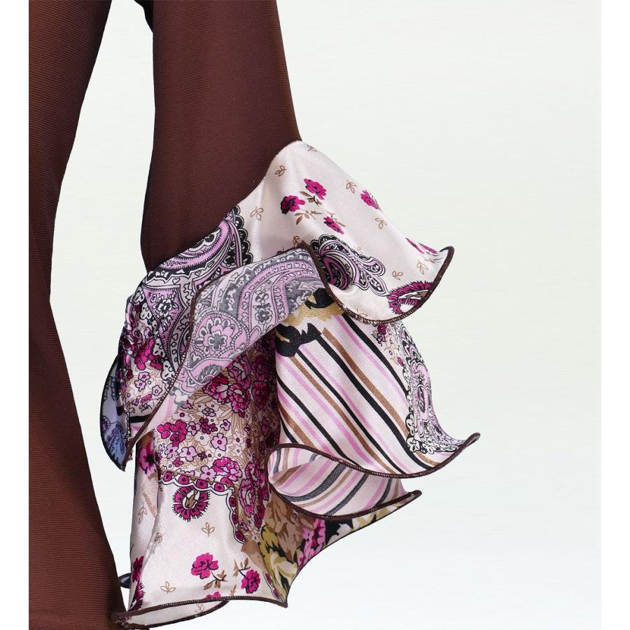 フラメンコ ローズ＆ペイズリーフリル ブラウス ブラウン フリーサイズ 1901br |  | 04