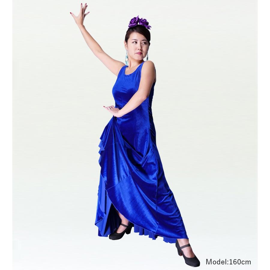 フラメンコ ベルベット ワンピース ロイヤルブルー フリーサイズ 1908b |  | 01