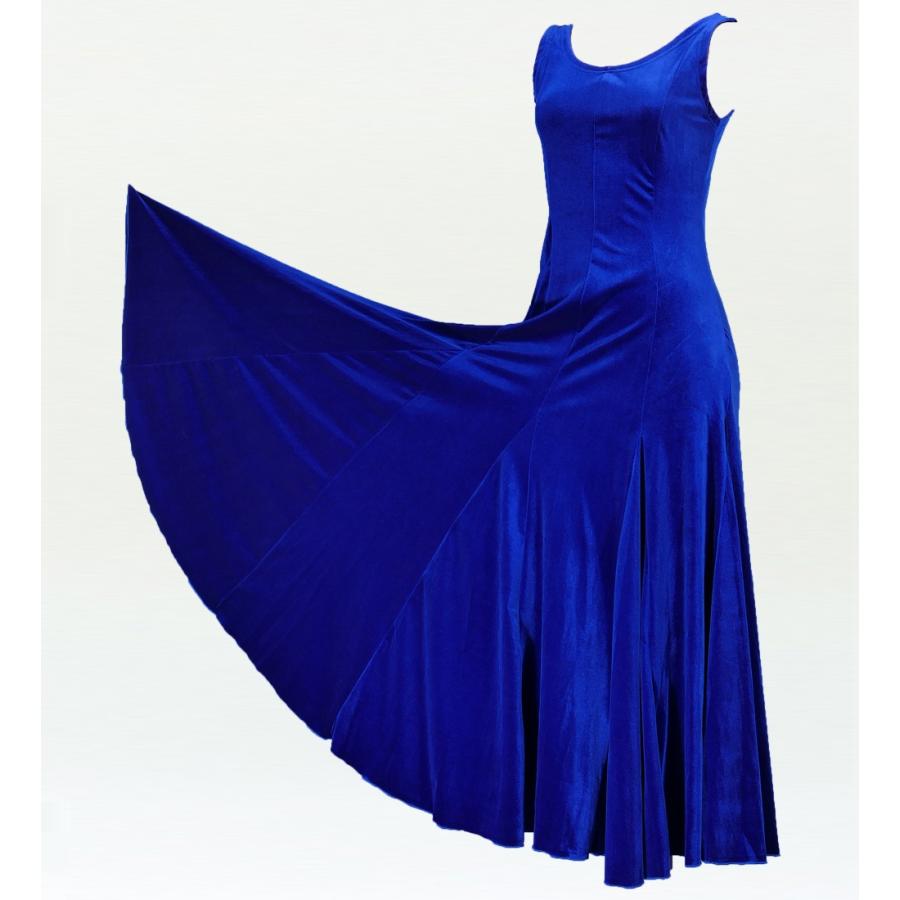 フラメンコ ベルベット ワンピース ロイヤルブルー フリーサイズ 1908b |  | 03
