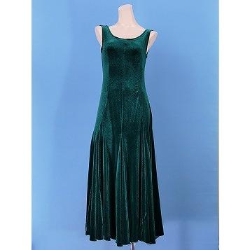 フラダンス ベルベット無地 ワンピースドレス グリーン 1912a : emika
