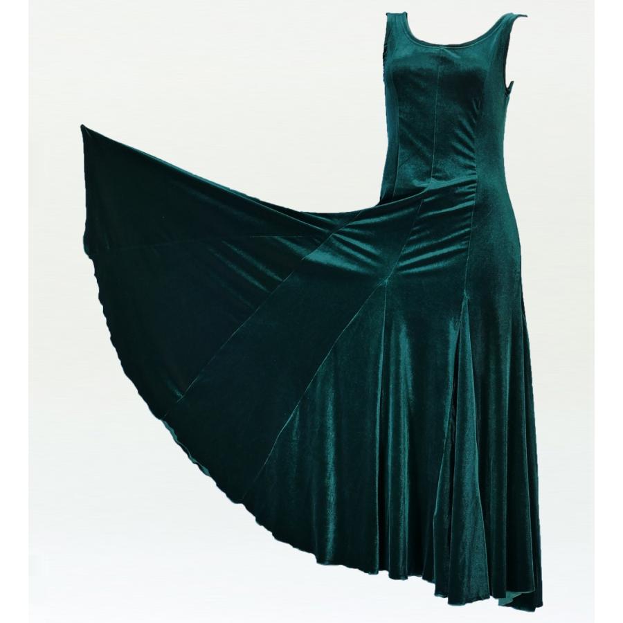 フラメンコ衣装　ワンピース　グリーン フラメンコ衣装 ワンピース 緑 グリーン