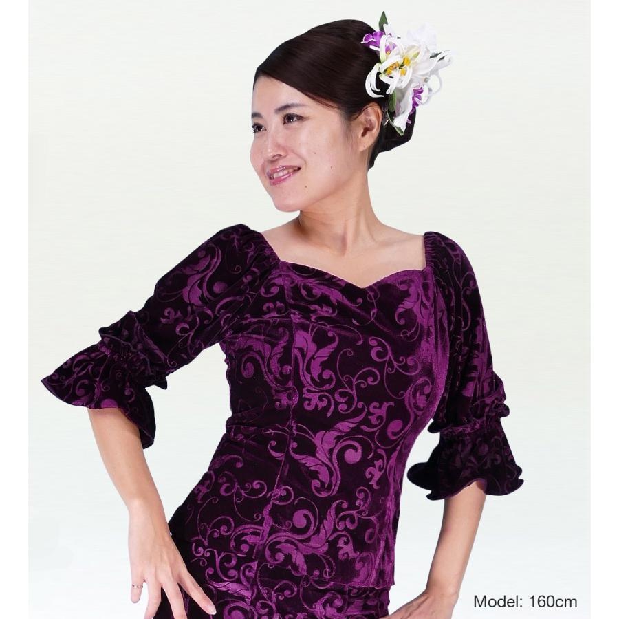 フラダンス 型押しベルベット ブラウス パープル LLサイズ 1916pLL |  | 01