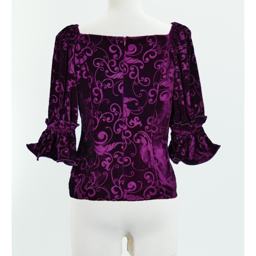 フラダンス 型押しベルベット ブラウス パープル LLサイズ 1916pLL |  | 02
