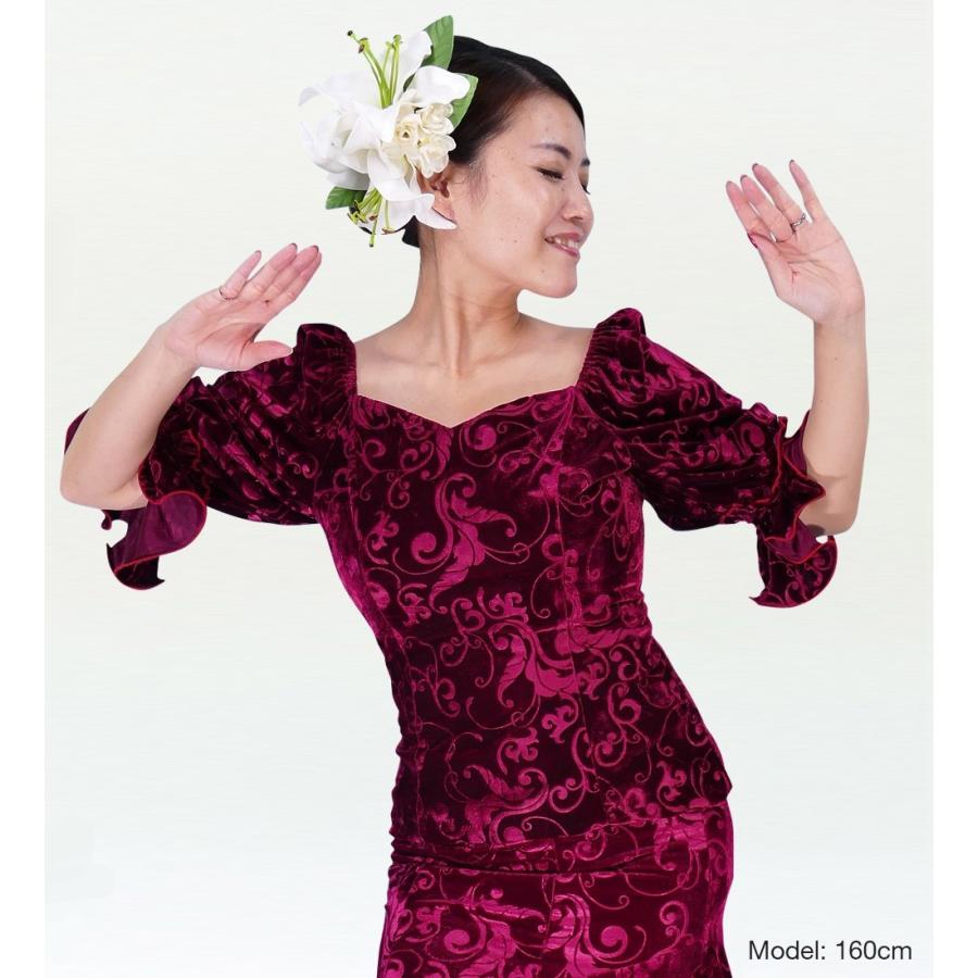 フラダンス 型押しベルベット ブラウス ルビーワイン M(Fサイズ) 1916wiF |  | 01