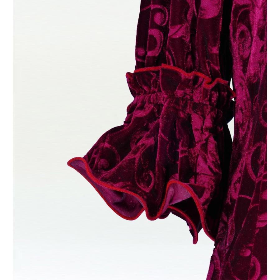 フラダンス 型押しベルベット ブラウス ルビーワイン M(Fサイズ) 1916wiF |  | 03