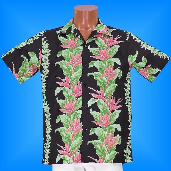 アロハシャツ メンズ ブラック ヘリコニア Sサイズ 1970bS | 
