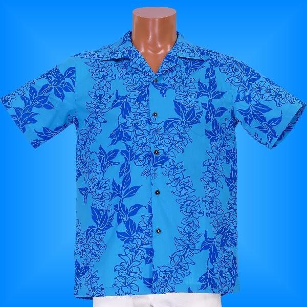 アロハシャツ メンズ ブルー オーキッド Mサイズ 1971blM | 
