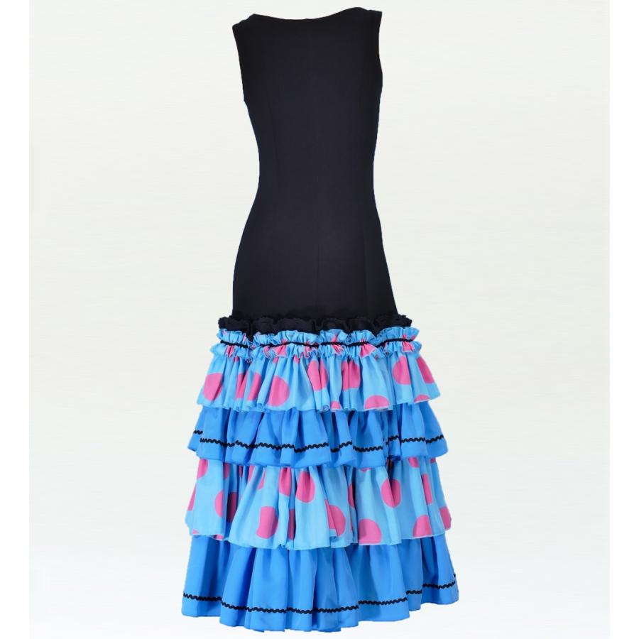 フラメンコ 水玉 フリル ワンピース ブルー フリーサイズ 2033bl |  | 02