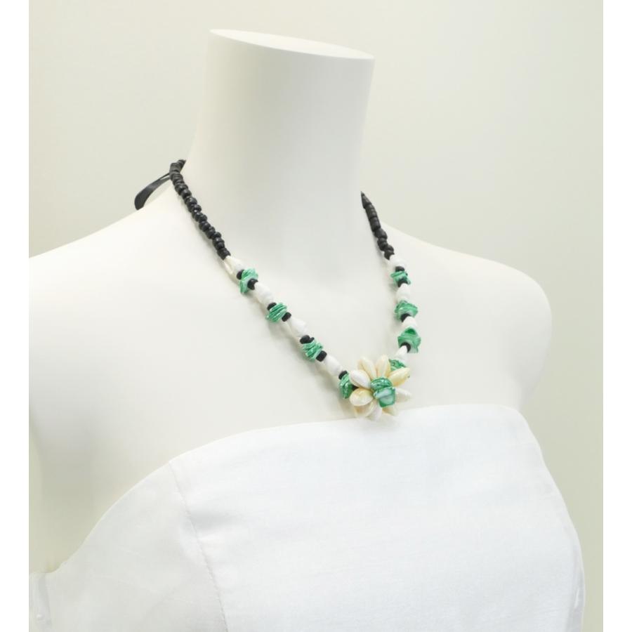 フラダンス シェル×ビーズ エキゾチックチョーカー グリーン×ブラック 2086 |  | 03