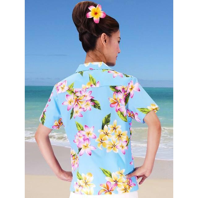 アロハシャツ レディース ブルー プルメリア Sサイズ 2125blS |  | 02