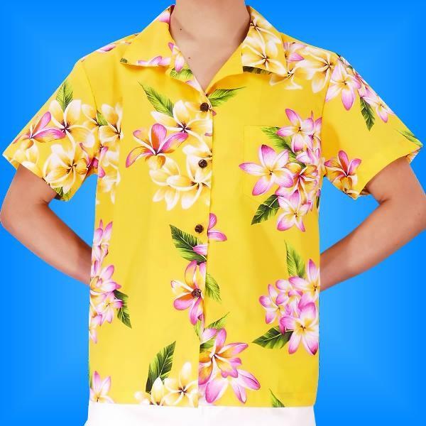 アロハシャツ レディース イエロー プルメリア Sサイズ 2125yS | 