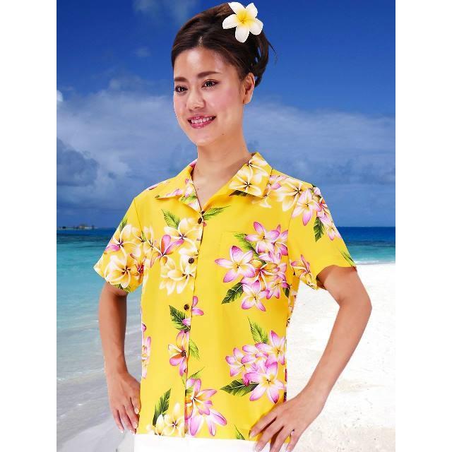 アロハシャツ レディース イエロー プルメリア Sサイズ 2125yS |  | 01