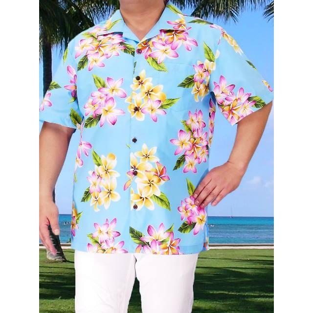 アロハシャツ メンズ ブルー プルメリア Sサイズ 2126blS |  | 01