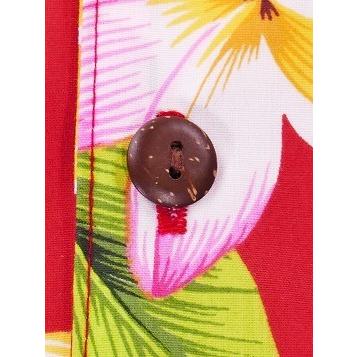 アロハシャツ メンズ レッド プルメリア Mサイズ 2126rM |  | 04